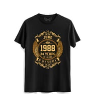 Vintage Gold Awesome Series June 1988 Siyah Tshirt