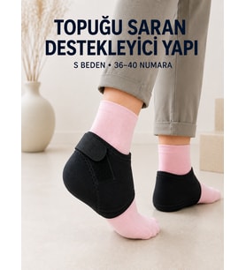 Topuk Destek Çorabı S Beden 36-40 Ayarlanabilir Cırtlı Günlük Kullanım