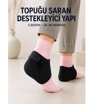 Topuk Destek Çorabı S Beden 36-40 Ayarlanabilir Cırtlı Günlük Kullanım