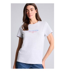 Defacto Baskılı Gri Kadın T-Shirt H2144AX/GR93