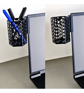 3D Baskı Monitor Kalemlik - Petek Desenli Laptop Kenar Altıgen Kalemlik-Siyah
