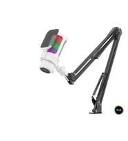 Profesyonel Ayarlanabilir Masa Kolu Askılı Gaming Rgb Mikrofon 192 Khz / 24Bit Type-C - Beyaz M835W