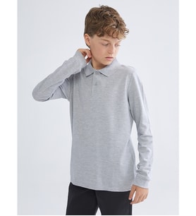 LCW Kids Gri Polo Yaka Erkek Çocuk Tişört