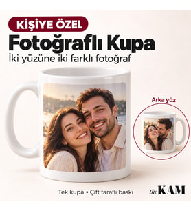 A Kalite Porselen Kupa Bardak, Kişiye Özel Kupa Bardak - Çift Taraf Fotoğraf Baskılı Kupa - Fotoğraf Baskılı Kupa - A Kalite Sevgililer Günü Hediyesi, Sevgiliye Hediye Kupa Bardak