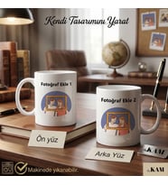 A Kalite Porselen Kupa Bardak, Kişiye Özel Kupa Bardak - Çift Taraf Fotoğraf Baskılı Kupa - Fotoğraf Baskılı Kupa - A Kalite Sevgililer Günü Hediyesi, Sevgiliye Hediye Kupa Bardak
