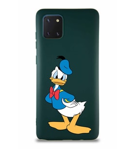 Samsung Galaxy Note 10 Lite Soft Premier Kapak Donald Duck-D Tasarımlı Silikon Kılıf - Yeşil (Şeffaf)