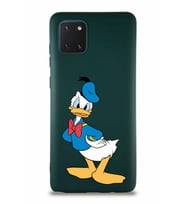 Samsung Galaxy Note 10 Lite Soft Premier Kapak Donald Duck-D Tasarımlı Silikon Kılıf - Yeşil (Şeffaf)
