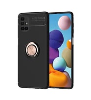 Samsung Galaxy M51 Kılıf Range Yüzüklü Silikon - Siyah-gold