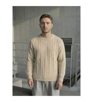 Erkek Bisiklet Yaka Slim Fit Saç Örgülü Triko Kazak