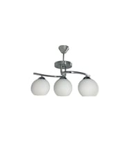 Fuji Krom 3'lü Beyaz Camlı Avize  Kaliteli Modern Metal Avize (Çok Renkli)