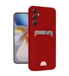Samsung Galaxy A16 5g Kılıf Kelvin Kartvizitli Silikon - Kırmızı