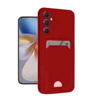 Samsung Galaxy A16 5g Kılıf Kelvin Kartvizitli Silikon - Kırmızı