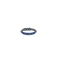 Cattie Gerçek Deriden El Yapımı Boncuklu Kedi Boyun Tasması 1,2x25-29cm - Royal Blue