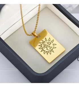 Kişiye Özel 925 Ayar Gümüş Güneş Kart Kolye