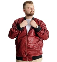 Mode XL Büyük Beden Erkek Kolej Mont Fermuarlı Jesica 22612 Bordo