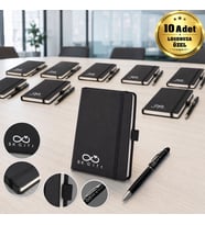 Logonuza Özel 10 Adet 923-914 9 x 14 Termo Deri Defter ve Touch Pen Kurumsal Hediye Seti