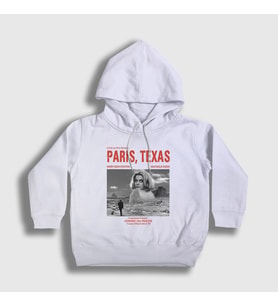 Presmono Unisex Çocuk Beyaz Poster Film Paris Texas Kapüşonlu Sweatshirt 481651tt (Beyaz)