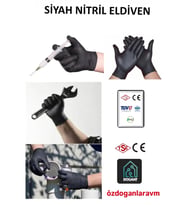 Veteriner & Muayene &Tamir Bakım  Siyah Nitril Dolphin Eldiveni Tse 100 Adet