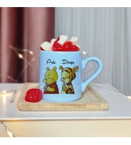 Winnie The Pooh & Tigger Tasarımlı Kişiye Özel Mavi Türk Kahvesi Fincanı