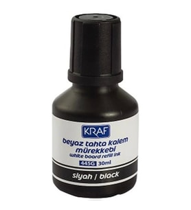 KRAF 445G BEYAZ TAHTA KALEM MÜREKKEBİ SİYAH 30ML.