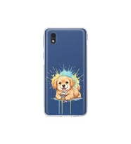 Samsung Galaxy A01 Core ile Uyumlu Splash Köpek Tasarımlı Şeffaf Silikon Kılıf