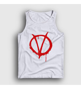Presmono Unisex Beyaz Logo Film V For Vendetta Atlet 255598tt (Beyaz)