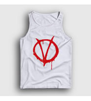 Presmono Unisex Beyaz Logo Film V For Vendetta Atlet 255598tt (Beyaz)