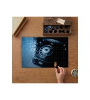 Nostaljik Siyah Telefon Tasarımı 240 parça Ahşap Puzzle Ahşap Kutuda MP04941
