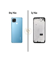 Oppo A15 Mavi Uyumlu Orta Kasa Full Kasa Kapak Gövde Housing