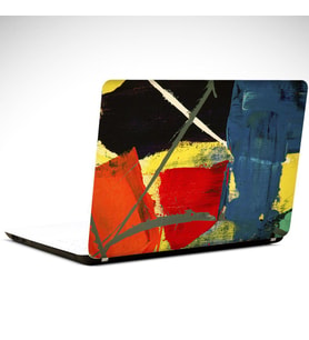 Kırmızı Turuncu Mavi Soyut Laptop Sticker 13 İnch (34X24CM)