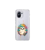 Xiaomi Mi 11 ile Uyumlu Splash Kirpi Tasarımlı Şeffaf Silikon Kılıf