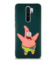 Xiaomi Redmi Note 8 Pro Soft Premier Kapak Patrick Yıldız Tasarımlı Silikon Kılıf - Yeşil (Şeffaf)