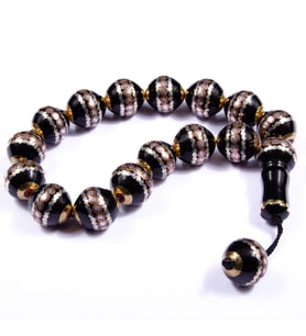 Efe Boy Küre Kesim 16x16 mm Rus Oltusu Pirinç İşleme Sistem Püsküllü Tesbih