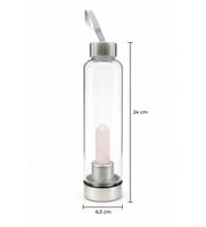 Pembe Kuvars 500 Ml Cam Matara Su Şişesi Kılıflı