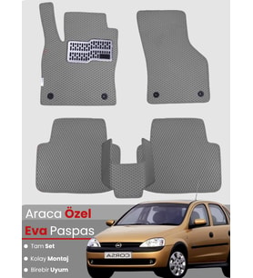 OPEL CORSA C (2000-2006) Uyumlu EVA Paspas Tam Set–Araca Özel,Kolay Montaj,Oto Paspas