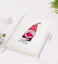 BK Gift Kişiye Özel Yılbaşı Mutlu Yıllar Tasarımlı Beyaz Defter ve Kalem Seti - 13