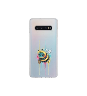 Samsung Galaxy S10 Plus ile uyumlu Splash arı tasarımlı şeffaf silikon kılıf