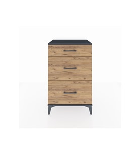 Hyperion Komodin 3 Çekmeceli 60x44x96 Antrasit-Çam