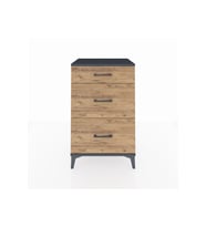 Hyperion Komodin 3 Çekmeceli 60x44x96 Antrasit-Çam