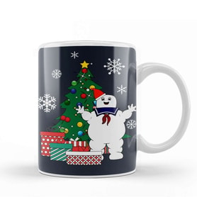 Stay Puft Ghostbusters Around The Christmas Tree Kupa Bardak Porselen