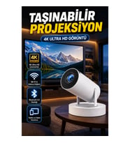 Android Taşınabilir Ayaklı Çift Kollu 4K Destekli Akıllı Projeksiyon Cihazı