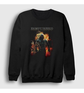Presmono Unisex Siyah Indestructible Disturbed Sweatshirt 381101tt