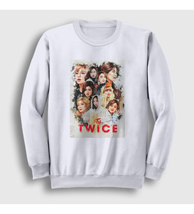 Presmono Unisex Beyaz Poster V2 K-Pop Twice Sweatshirt 281451tt