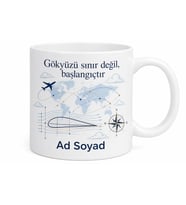 Havacılık Uçuş Rotaları Kanat Profili Gökyüzü Macerası Kupa Bardak Hediye
