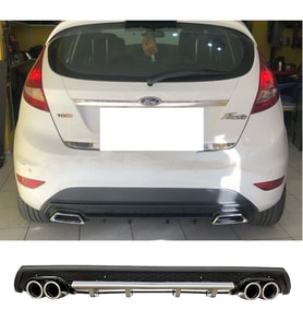 Ford Fiesta MK7 Gri Difüzör Çiftli Yuvarlak Egzoz Görünümlü D Tip Difizör