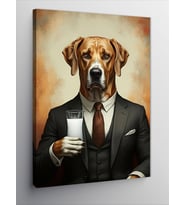 Kanvas Tablo Takım Elbiseli Labrador Köpek