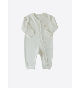 Organik New Basic Fermuarlı Tulum Ekru