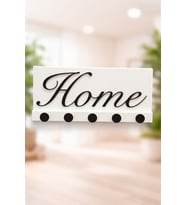 Home Yazılı Duvar Anahtarlığı 5 Askılı Dekoratif Anahtar Askısı Siyah & Gold Renk Seçenekli