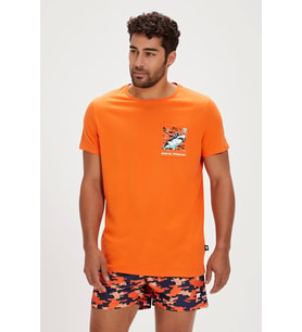 BAD BEAR Francis Orange Men's T-Shirt (Turuncu)