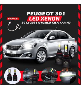 Peugeot 301 2012-2021 Kısa Far Uyumlu Şimşek Etkili Led Xenon Light Series H7